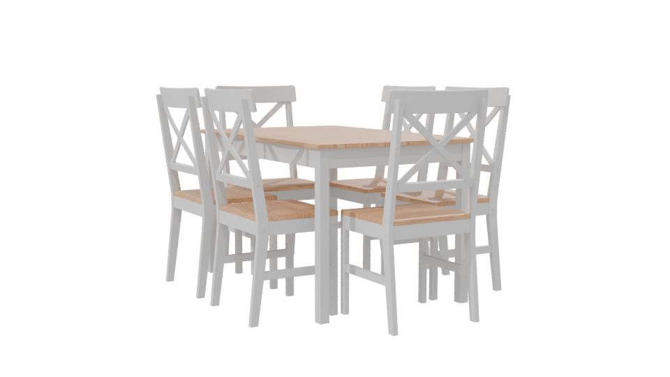 Stylish Wooden Dining Set 3D - Professional 3D Model Render 7