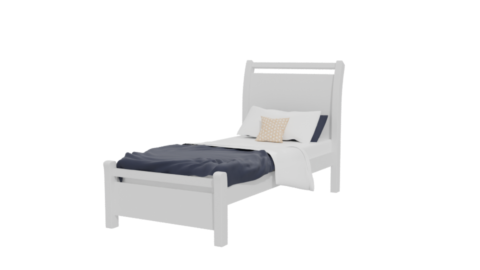 Elegant Minimalist Twin Bed 3D Model - Professional 3D Model Render 12