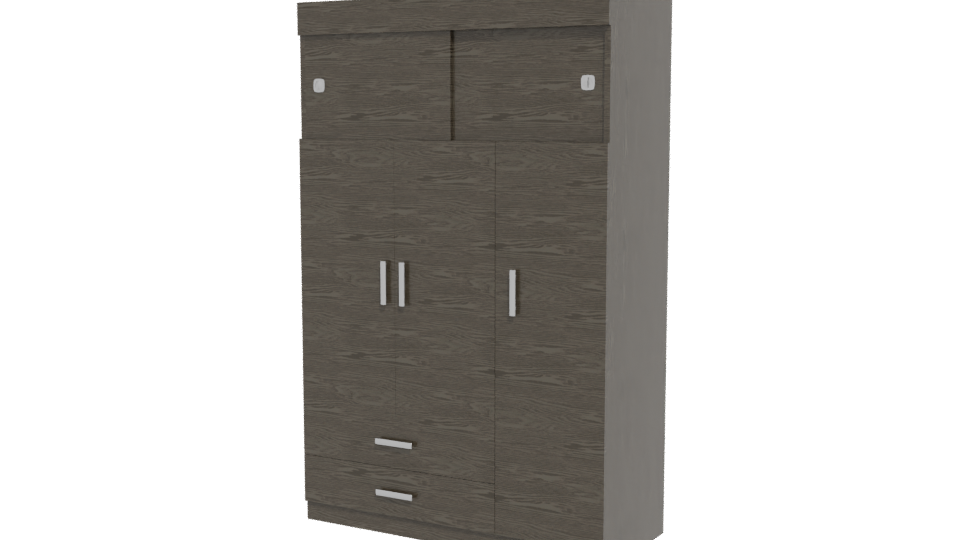 Stylish Wooden Storage Cabinet 3D - Professional 3D Model Render 12