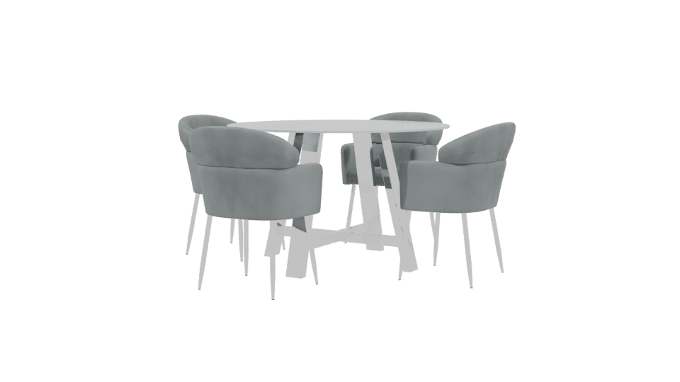 Stylish Dining Table Set 3D - Professional 3D Model Render 3