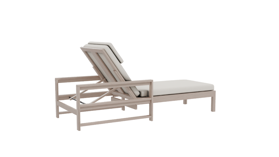 Elegant Adjustable Outdoor Lounger 3D Model - Professional 3D Model Render 10