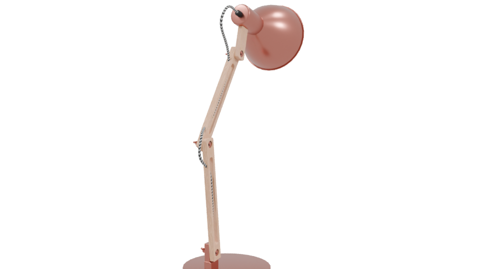Elegant Copper Desk Lamp 3D - Professional 3D Model Render 3