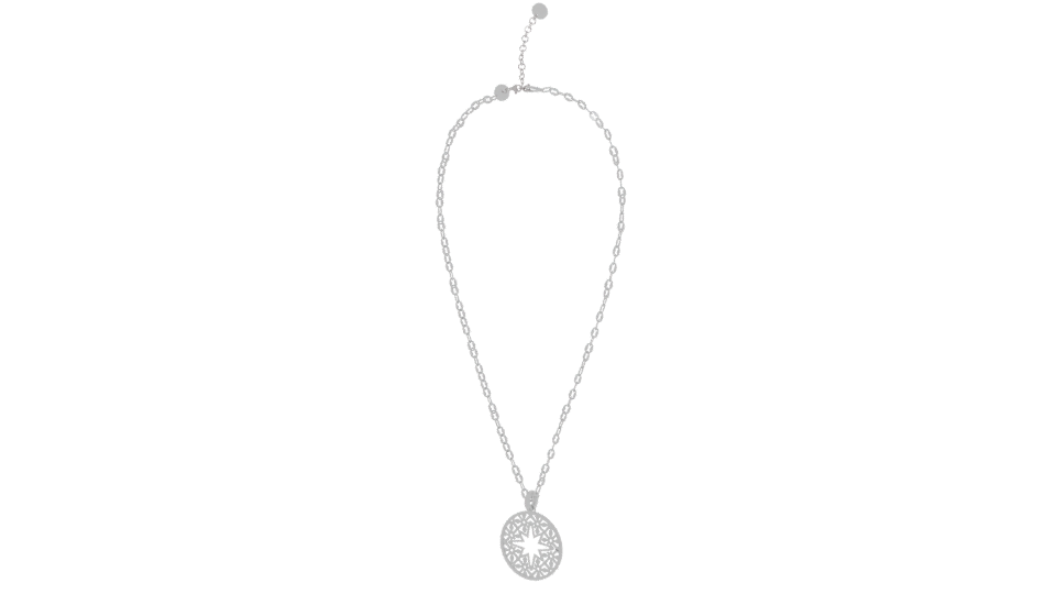 Elegant Silver Pendant Necklace 3D - Professional 3D Model Render 6