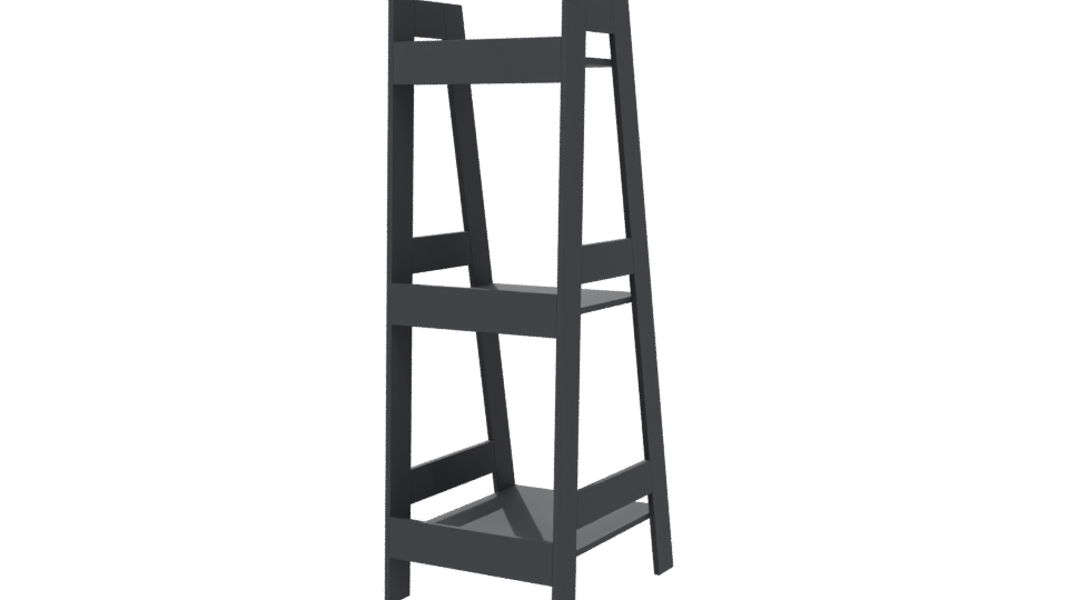 Minimalist Black Shelving Unit 3D - Professional 3D Model Render 6