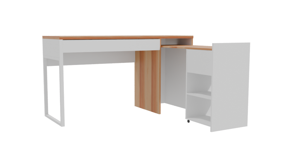 Modern Minimalist Desk with Storage 3D Model - Professional 3D Model Render 10