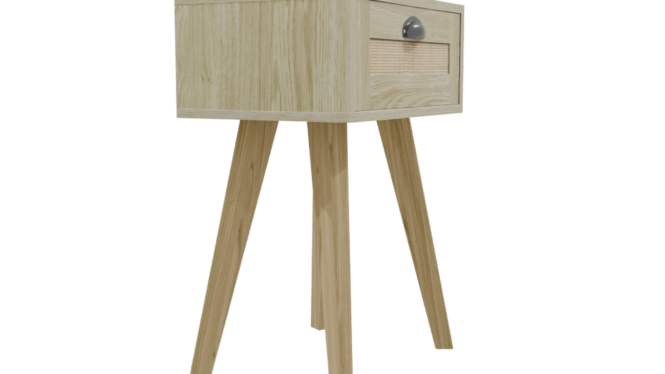 Stylish Wooden Nightstand 3D Model - Professional 3D Model Render 9