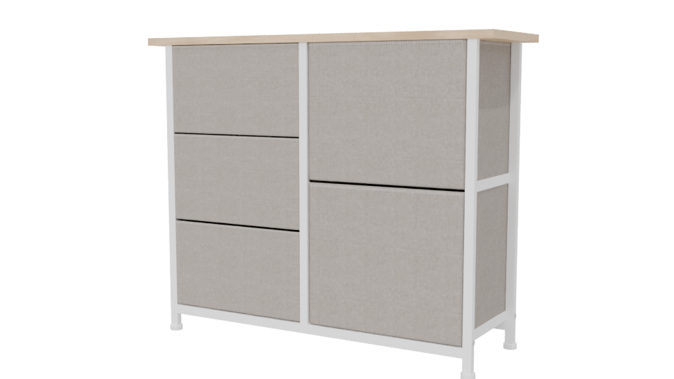 Contemporary Fabric Storage Cabinet 3D Model - Professional 3D Model Render 6