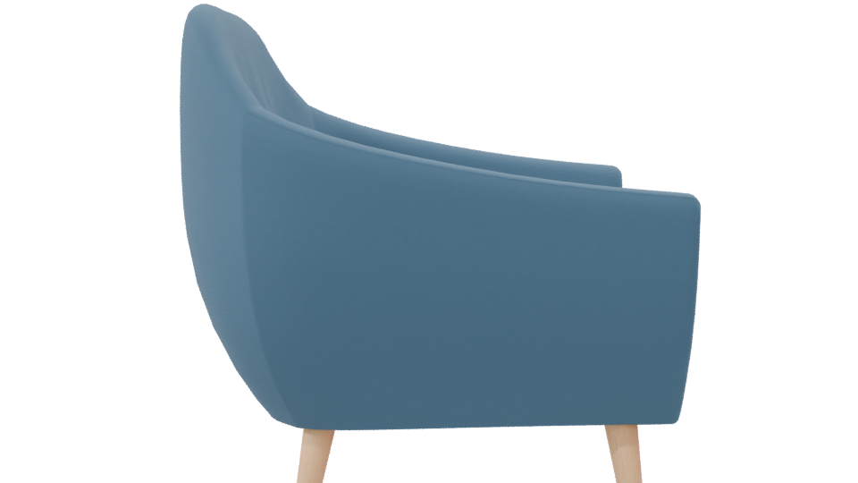 Stylish Blue Accent Chair 3D - Professional 3D Model Render 8