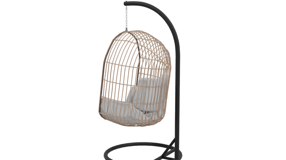 Hanging Rattan Chair 3D Model - Professional 3D Model Render 3