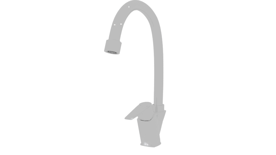 Sleek Modern Kitchen Faucet 3D - Professional 3D Model Render 3