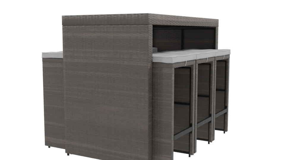 Stylish Outdoor Dining Table Set - Professional 3D Model Render 9