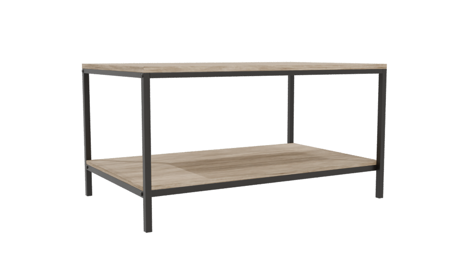 Rustic Wooden Table with Metal Frame 3D Model - Professional 3D Model Render 4