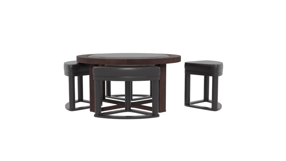 Elegant Round Dining Table Set - Professional 3D Model Render 5