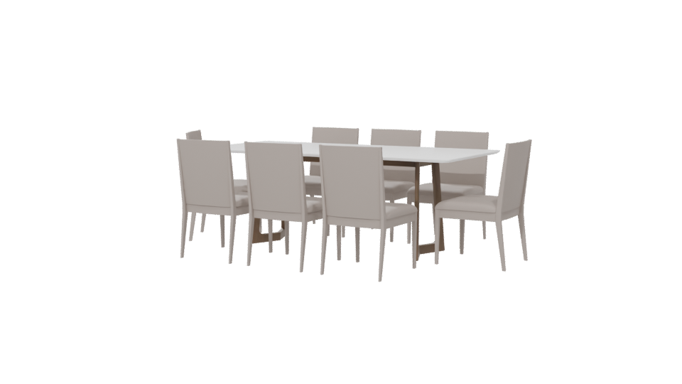 Modern Dining Table Set 3D - Professional 3D Model Render 6