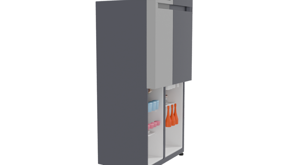 Sleek Black Refrigerator Model 3D - Professional 3D Model Render 9