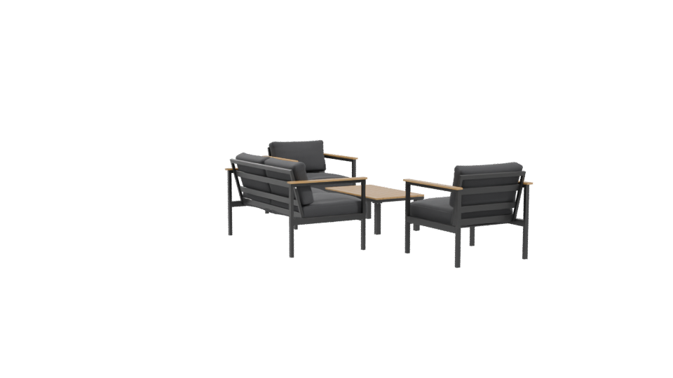 Stylish Outdoor Seating Set 3D Model - Professional 3D Model Render 10