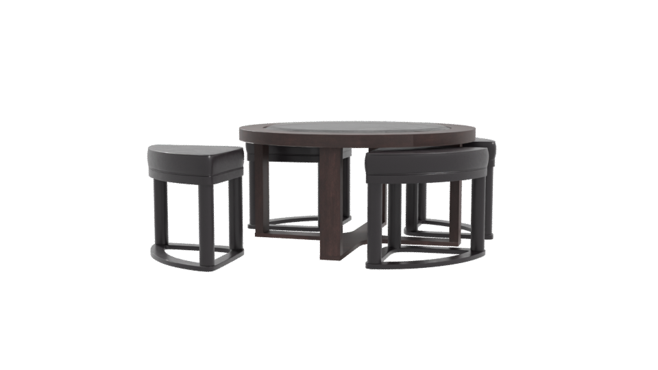 Stylish Round Dining Table Set - Professional 3D Model Render 10