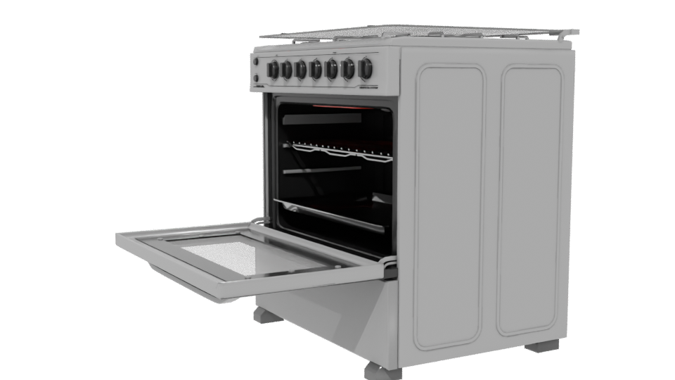 Sleek Gas Range Oven 3D Model - Professional 3D Model Render 13