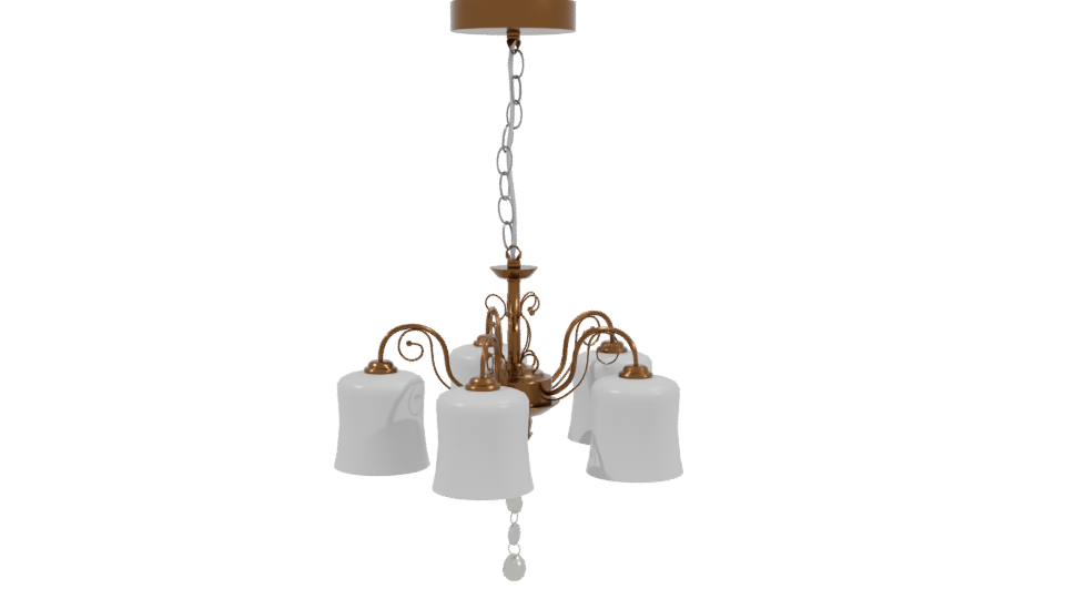 Elegant Vintage 5-Lamp Chandelier 3D - Professional 3D Model Render 3