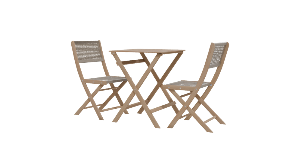 Bistro Wooden Table Set 3D - Professional 3D Model Render 12