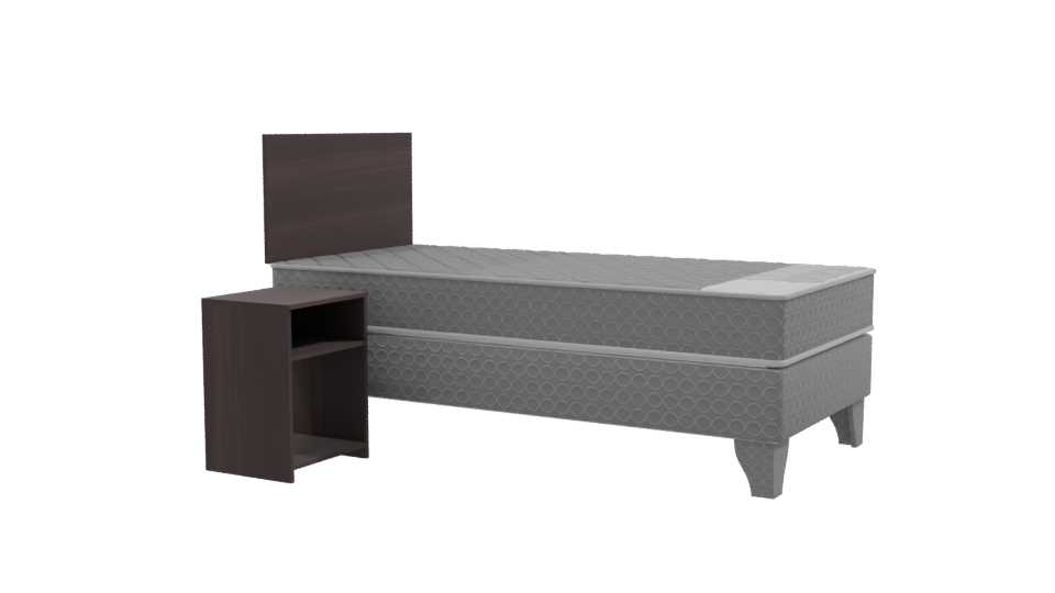 Minimalist Bed and Nightstand Model - Professional 3D Model Render 9