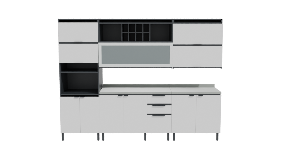 Contemporary Modular Kitchen Cabinet 3D - Professional 3D Model Render 11