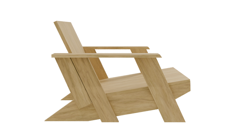 Stylish Minimalist Wooden Chair - Professional 3D Model Render 8