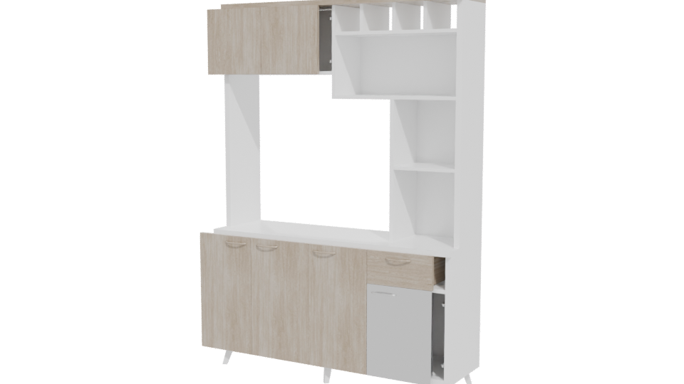 Modern Wooden Cabinet 3D Model - Professional 3D Model Render 12