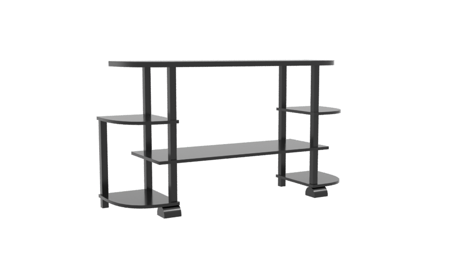 Minimalist Black Entertainment Console - Professional 3D Model Render 10