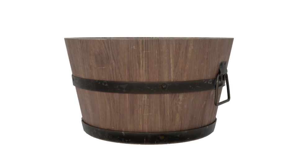 Rustic Wooden Barrel Model - Professional 3D Model Render 6
