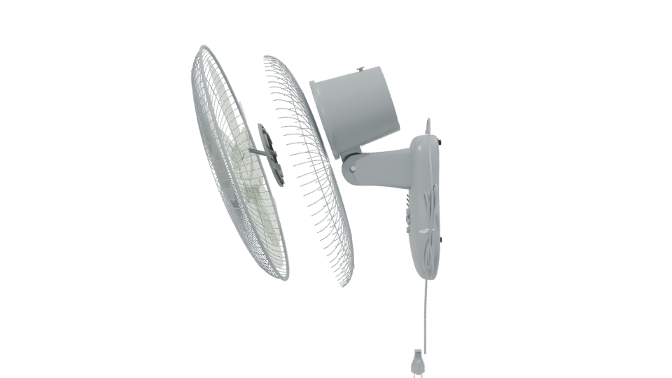 Stylish Wall Mount Fan Model - Professional 3D Model Render 2