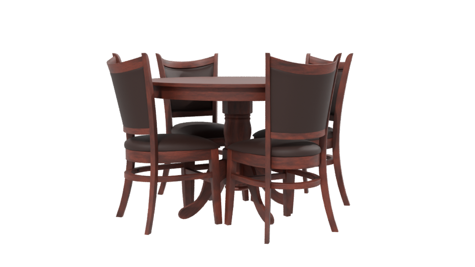 Stylish Wooden Dining Set 3D - Professional 3D Model Render 13