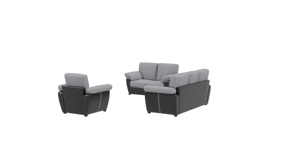 Stylish Fabric Sofa Set 3D - Professional 3D Model Render 3