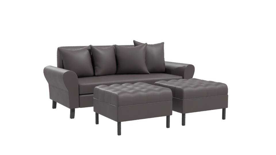 Modern Leather Sofa Set 3D - Professional 3D Model Render 10