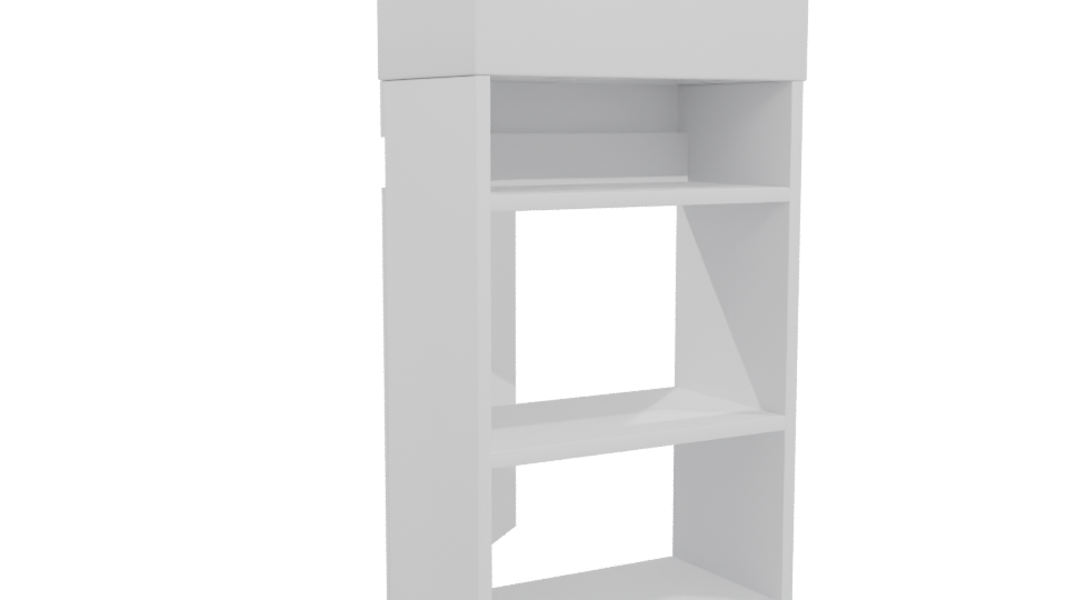 Minimalist White Cabinet Model - Professional 3D Model Render 4