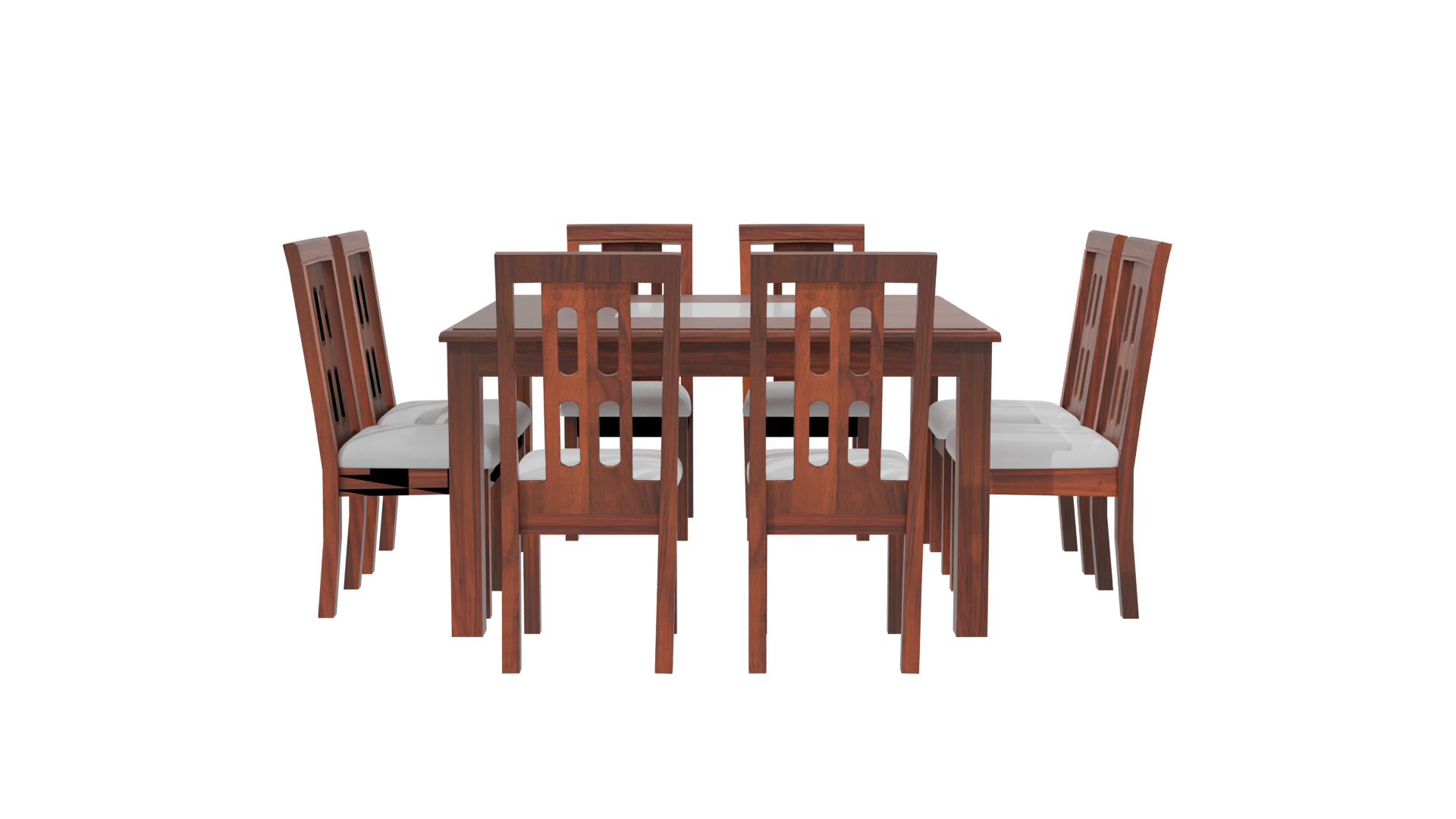 Elegant Wooden Dining Set 3D - Professional 3D Model Render 2
