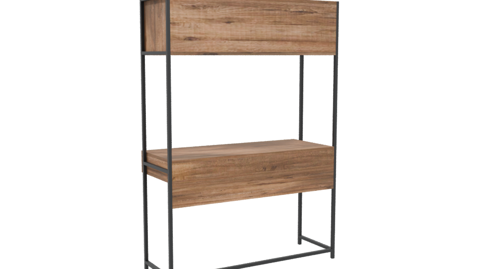 Stylish Wooden Office Desk 3D - Professional 3D Model Render 4
