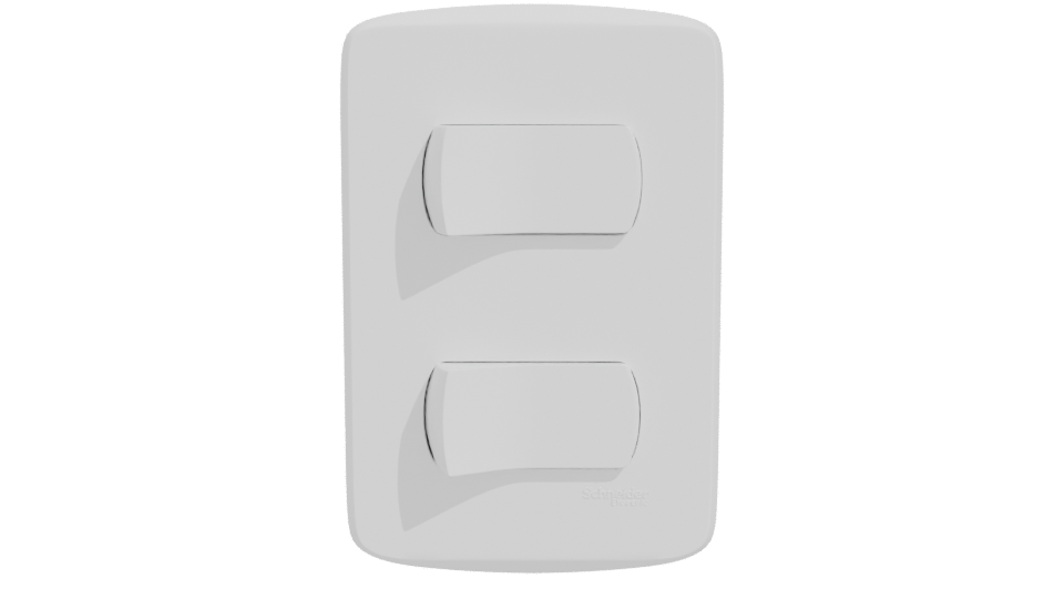Minimalist Dual Light Switch 3D Model - Professional 3D Model Render 11