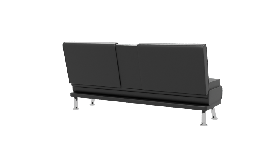 Futón Lounge Negro 3D Model - Professional 3D Model Render 6
