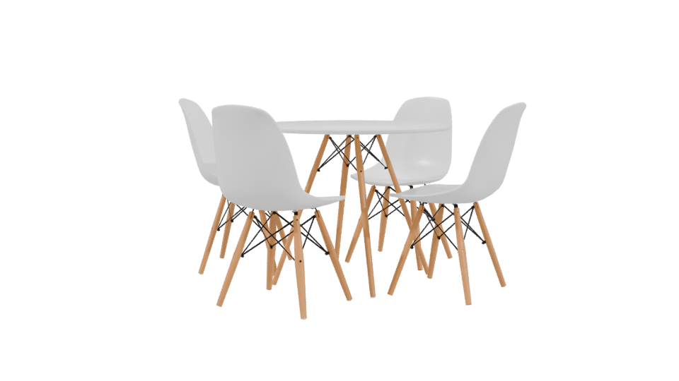 Stylish Modern Dining Table Set 3D Model - Professional 3D Model Render 3