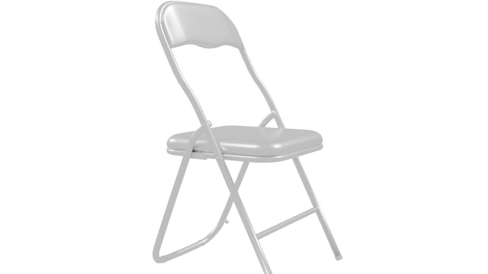 Folding Metal Chair 3D Model - Professional 3D Model Render 9