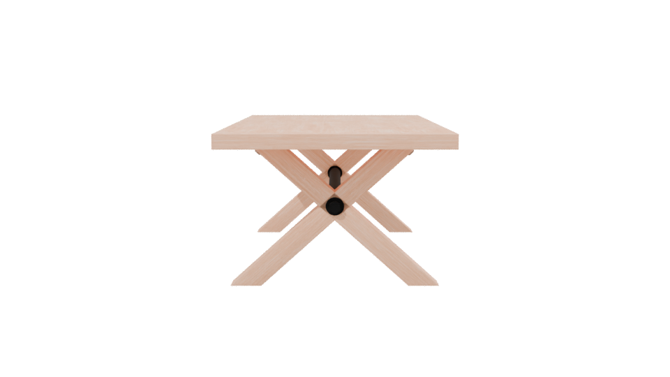 Minimalist Wooden Dining Table 3D - Professional 3D Model Render 2