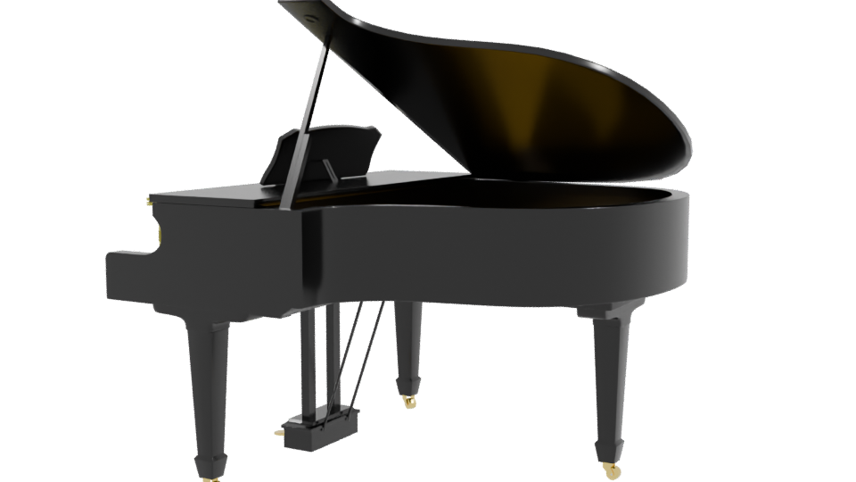Elegant Grand Piano 3D Model - Professional 3D Model Render 3