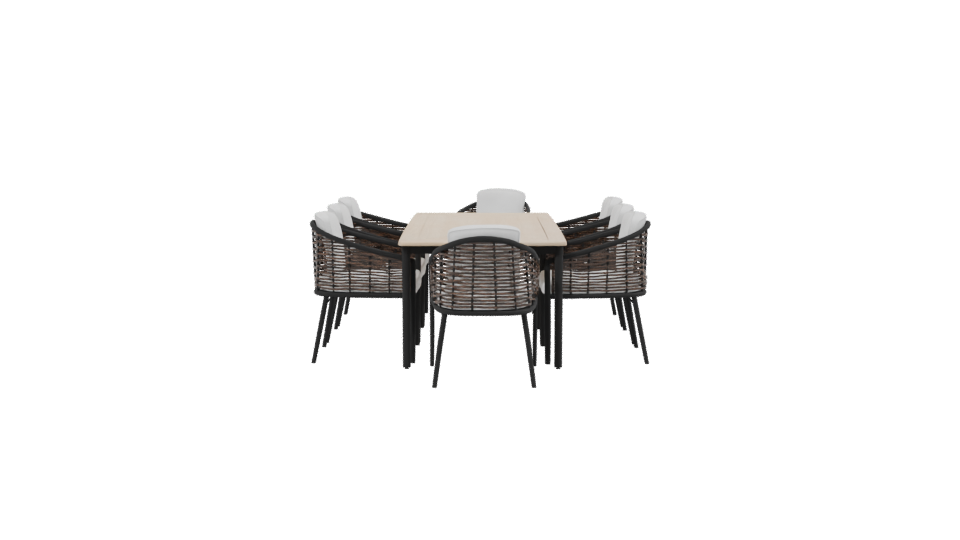 Outdoor Dining Set 3D Model - Professional 3D Model Render 2
