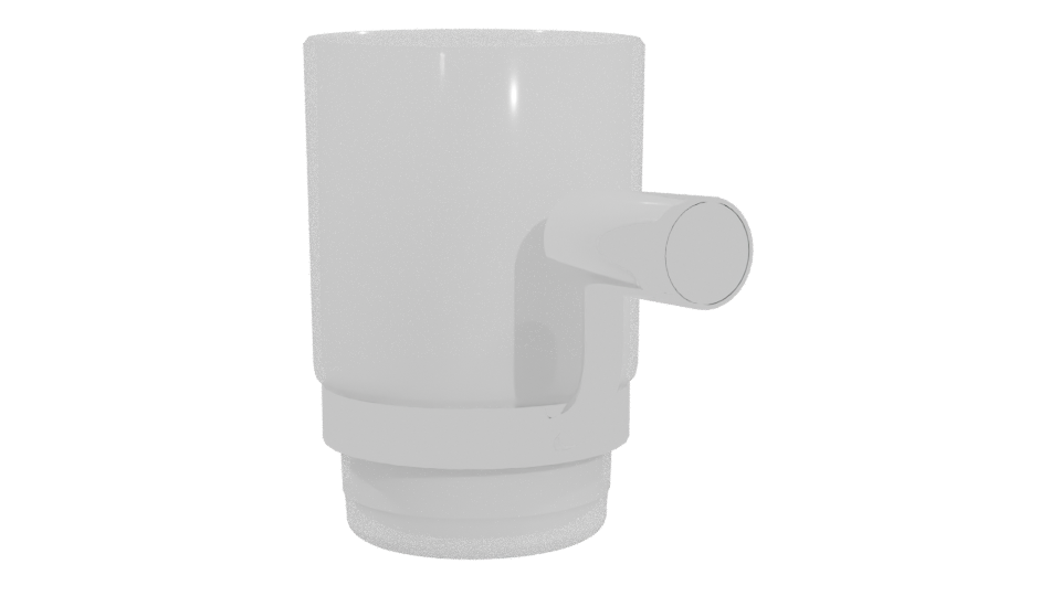 Stylish Glass Tumbler with Metal Base 3D Model - Professional 3D Model Render 4