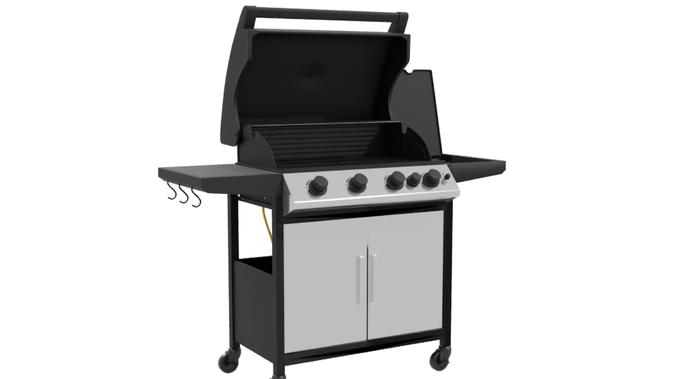 Stylish Outdoor Gas Grill 3D - Professional 3D Model Render 10
