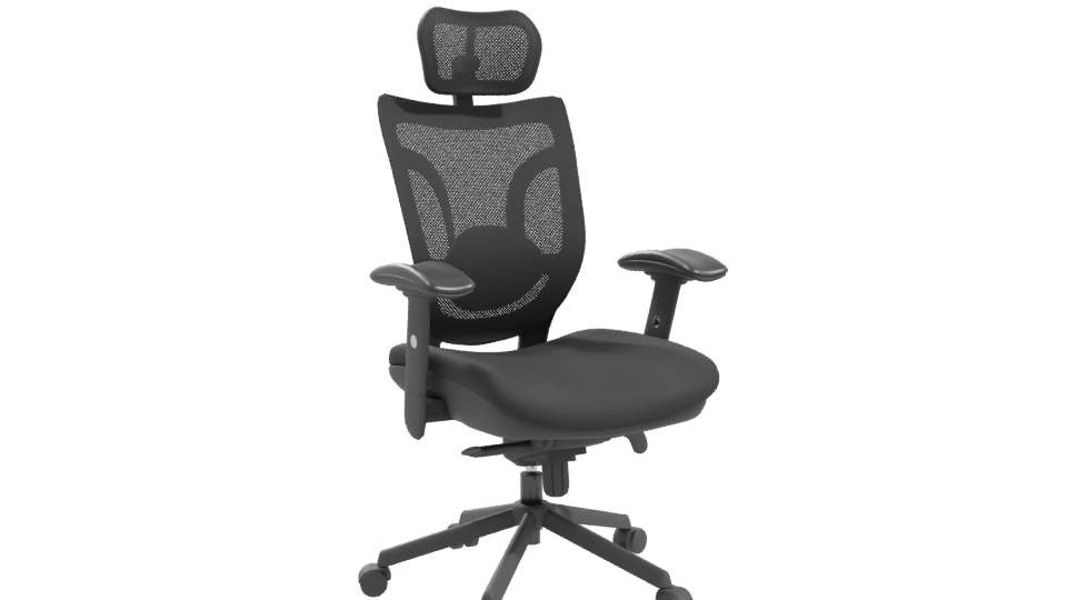 Ergonomic Black Office Chair Model - Professional 3D Model Render 10