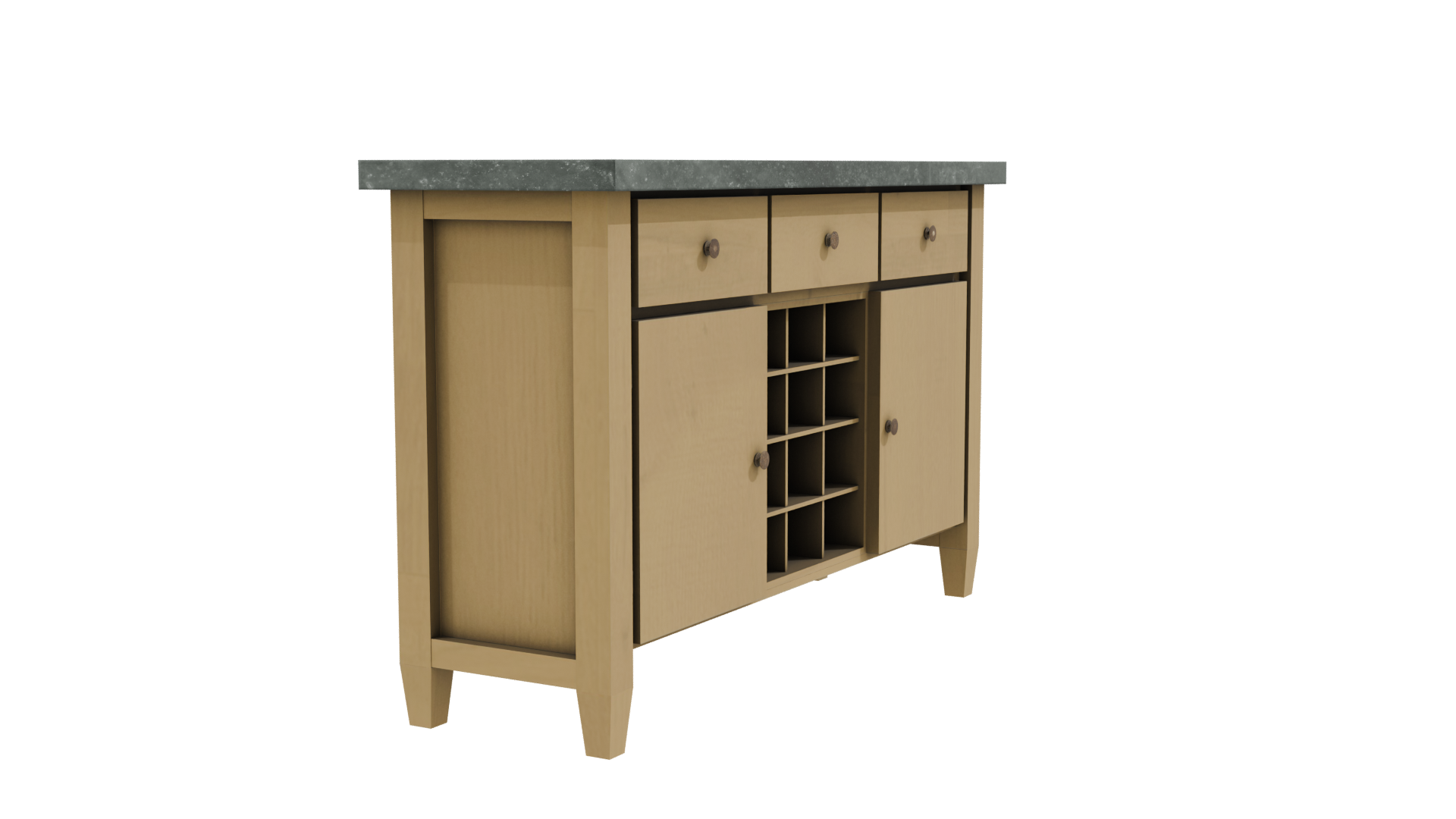 Stylish Wooden Sideboard 3D Model - Professional 3D Model Render 9