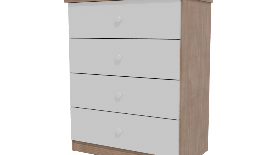 Contemporary Four-Drawer Storage Chest 3D Model - Professional 3D Model Render 12