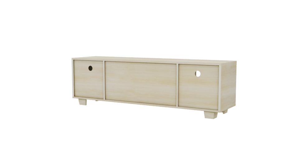 Stylish Wooden TV Stand 3D Model - Professional 3D Model Render 6